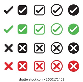 Checkmark Icon Set. Simple Checkmark Silhouettes. Modern Tick Mark Icons. Minimal Checkmark Icon Set. 
