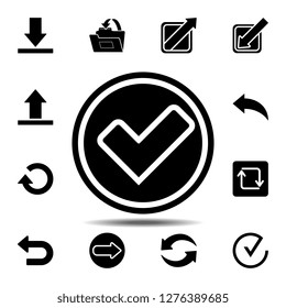 checkmark icon. Simple glyph vector element of web, minimalistic icons set for UI and UX, website or mobile application