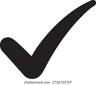 Icono de marca de verificación en estilo simple sobre fondo blanco para interfaz de usuario