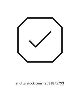 Ícone de marca de seleção Contorno fino simples
