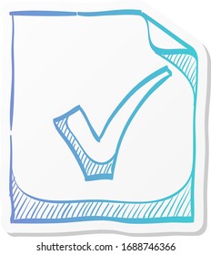 Checkmark icon in sticker color style. Events organizer reminder schedule