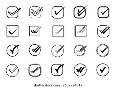Checkmark Icon Symbol Element Set