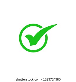 símbolo de icono de marca de verificación vector aislado en fondo blanco