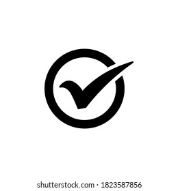 checkmark icon symbol vector on white background.