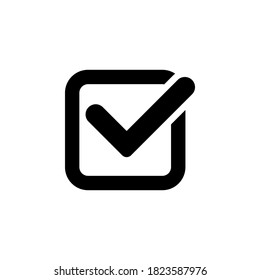 checkmark icon symbol vector on white background.
