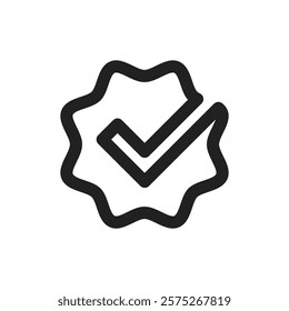 The checkmark icon symbolizes approval and task completion, making it a versatile element for digital platforms, presentations, and graphic design, enhancing communication and clarity