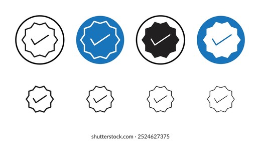 Icono de marca de verificación colección de arte de línea delgada