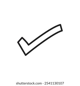 Checkmark icon Thin line flat illustration