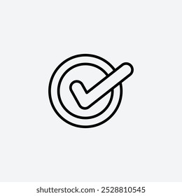 Checkmark icon in tree different line stroke sizes.