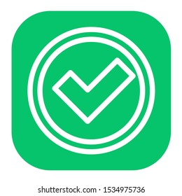 Checkmark icon in trendy flat style isolated. Vector illustration. 