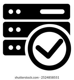 Checkmark icon. Vector illustration. Containing checked, checkmark, cross check. Check this beautifully designed icon of data server in modern style