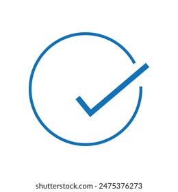 Plantilla de logotipo de Vector de icono de marca. Icono de Botón de lista de comprobación. Marca de verificación en signo redondo. Ilustración vectorial. Archivo Eps 65. 