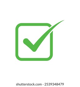 Checkmark Icon Vector Logo template. Check list button icon. Check mark in round sign.