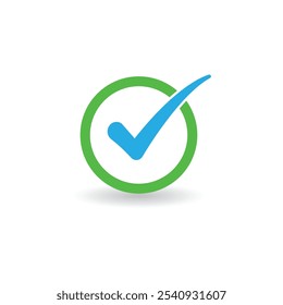 Checkmark Icon Vector Logo template. Check list button icon. Check mark in round sign. Vector illustration.