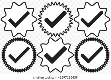 Checkmark Icon Vector Logo template. Check list button icon. Check mark in round sign. Vector illustration. EPS 10.
