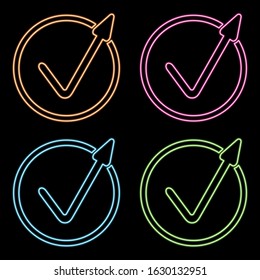 checkmark icon vector neon glow