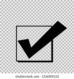Checkmark icon, vector on transparent background