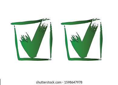 checkmark icon vector, on white background editable eps10 Tick and cross signs. Green checkmark and red X icons, isolated on white background. Tick and cross signs.  Tick icon set.