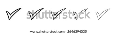 Checkmark icon vector outline set illustration sign