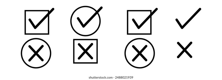 Checkmark icon. Checkmark vector set. Checked check box sign. Approved symbol. Isolated v check mark icon.