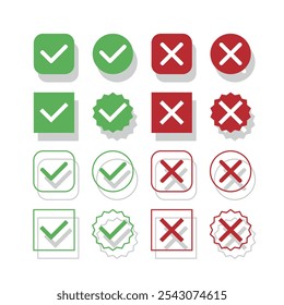 Checkmark icon. Checkmark vector set. Checked check box sign. Approved symbol. Isolated v check mark icon