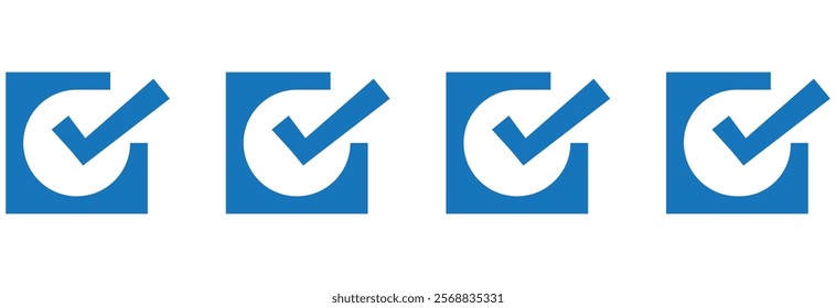 Checkmark icon. Checkmark vector set. Checked check box sign. Approved symbol. Isolated v check mark icon. Thin, Light Regular And Bold style design isolated on white background eps 10
