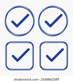 Checkmark icon. Checkmark vector set. Checked check box sign. Approved symbol. Isolated v check mark icon.