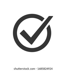 Checkmark Icon. Vector Voting Symbol. Approved Vector Icon. Vector Button Isolated.