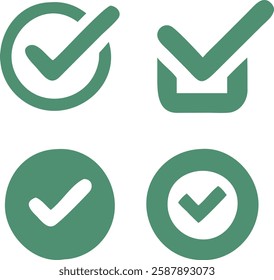 Checkmark Icons Collection – Verification and Approval Symbol Vector Set