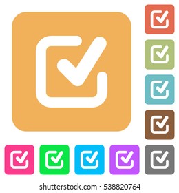 Checkmark icons on rounded square vivid color backgrounds.