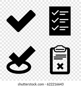 Checkmark icons set. set of 4 checkmark filled icons such as tick, clipboard