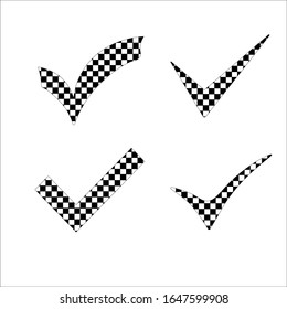 Iconos de marca de verificación establecidos, símbolo en segundo plano.