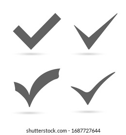 Iconos de marca de verificación establecidos, símbolo en segundo plano.