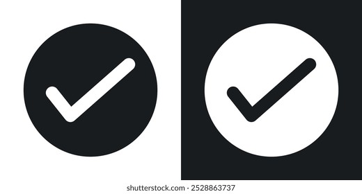 Checkmark icons. solid style vector