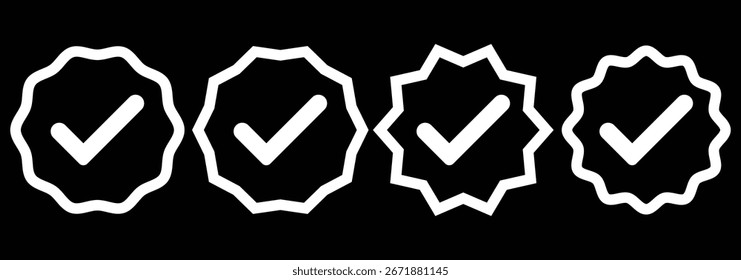 Iconos de marca de verificación. Colección de garrapatas. Ilustración vectorial.
