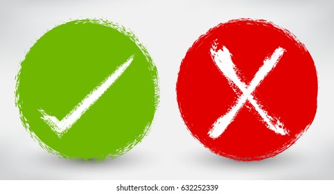 Checkmark icons.Vector marks design.YES and NO circle symbols.