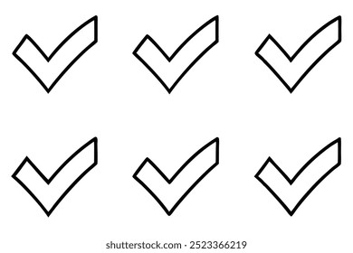 Checkmark line art illustration showcasing minimalist style concepts (4)