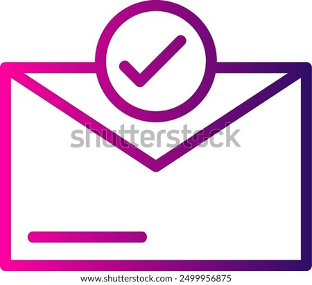 Checkmark Line Gradient Vector Icon Design