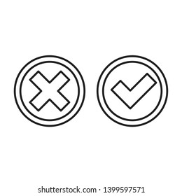 Checkmark line icon symbol vector