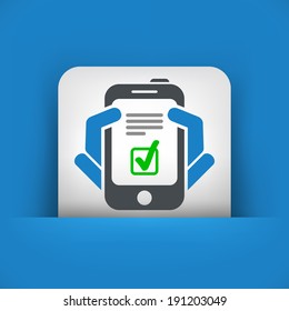 Checkmark menu on smartphone