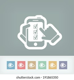 Checkmark menu on smartphone