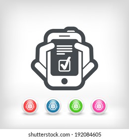 Checkmark menu on smartphone