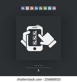 Checkmark menu on smartphone