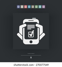 Checkmark menu on smartphone