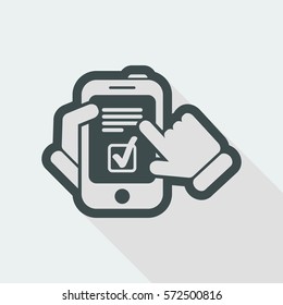 Checkmark menu on smartphone