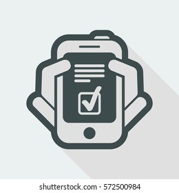 Checkmark menu on smartphone
