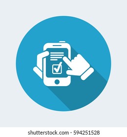 Checkmark menu on smartphone