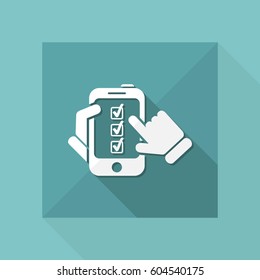 Checkmark menu on smartphone