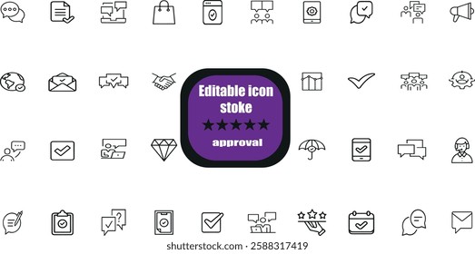 Checkmark minimal thin line icons. Related check