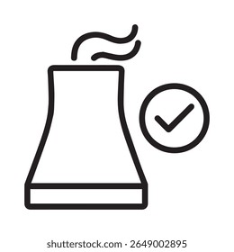 Marca de verificación con el Vector del icono de la planta de energía nuclear